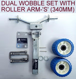 WOBBLE ROLLER DUAL  ASSEMBLY WITH BLUE WOBBLE ROLLER FOR BOAT TRAILERS