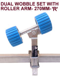 WOBBLE ROLLER DUAL  ASSEMBLY WITH BLUE WOBBLE ROLLER FOR BOAT TRAILERS