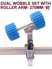 WOBBLE ROLLER DUAL  ASSEMBLY WITH BLUE WOBBLE ROLLER FOR BOAT TRAILERS