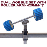 WOBBLE ROLLER DUAL  ASSEMBLY WITH BLUE WOBBLE ROLLER FOR BOAT TRAILERS