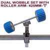 WOBBLE ROLLER DUAL  ASSEMBLY WITH BLUE WOBBLE ROLLER FOR BOAT TRAILERS