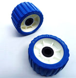 WOBBLE ROLLER DUAL  ASSEMBLY WITH BLUE WOBBLE ROLLER FOR BOAT TRAILERS