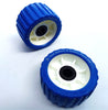 WOBBLE ROLLER DUAL  ASSEMBLY WITH BLUE WOBBLE ROLLER FOR BOAT TRAILERS