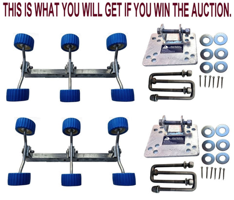 SUPER HEAVY DUTY WOBBLE ROLLERS ASSEMBLY -2 SETS OF 3 WITH FIXED HEIGHT