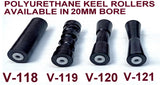KEEL ROLLER WITH 'T' BRACKET WITH 19MM BOLT AND FULL COVER END CAPS