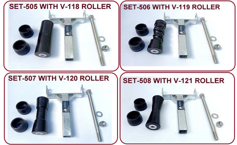 KEEL ROLLER WITH 'T' BRACKET WITH 19MM BOLT AND FULL COVER END CAPS