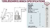 JET SKI Or SMALL TO MEDIUM BOAT WINCH POST + CARRIER + 1200LBS WINCH + SNUB
