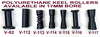 KEEL ROLLERS- 190MM TO 205MM POLYURETHANE ROLLER WITH 16MM SHAFT.