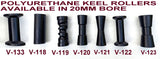 KEEL ROLLER POLYURETHANE WITH 19MM SHAFT.