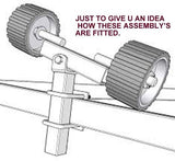 WOBBLY ROLLER ASSEMBLY-PENDULUM TYPE WITH ARM FOR BOAT TRAILERS