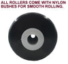 BOAT KEEL ROLLER-POLYURETHANE ROLLERS WITH UP LIFT BRACKET & 19MM S/STEEL SHAFT.