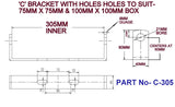 KEEL ROLLER BRACKETS 205MM OR 305MM WITH 8MM GUAGE 'C' BRACKET