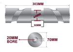 Keel Self Centering Rollers- 300mm For Boat Trailers with 20mm bore