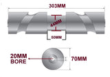 KEEL-300MM ROLLER WITH SUPER HEAVY-DUTY WITH 3 HOLE BRACKET WITH 19MM SHAFT.