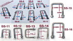 M12 X FULLY GALVANIZED ' U ' BOLTS FOR ALL SIZES CROSS BAR/ TUBE/CROSS SECTION.