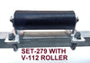 200MM POLYURETHANE ROLLER WITH 'T' BRACKET & 16MM SHAFT.