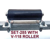 KEEL ROLLER-200MM POLYURETHANE ROLLER WITH 'T' BRACKET & 19MM S/STEEL SHAFTT