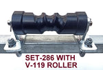 KEEL ROLLER-200MM POLYURETHANE ROLLER WITH 'T' BRACKET & 19MM S/STEEL SHAFTT