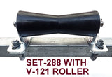 KEEL ROLLER-200MM POLYURETHANE ROLLER WITH 'T' BRACKET & 19MM S/STEEL SHAFTT