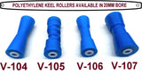 BOAT ROLLER POLYETHYLENE + 3 HOLE BRACKET + END CAPS WITH19MM SHAFT