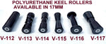 KEEL ROLLER POLYURATHANE + 3 HOLE BRACKET+ END CAPS +16MM SHAFT FOR BOAT TRAILER