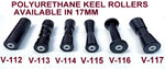 KEEL ROLLER WITH 3-HOLE BRACKET, 'U' BOLTS & 16MM SHAFT TO SUIT