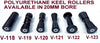 KEEL ROLLER WITH BRACKET +19MM HEX BOLT + POLYURETHINE ROLLERS+2X END CAPS.