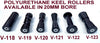 BOAT KEEL ROLLER-POLYURETHANE ROLLERS WITH UP LIFT BRACKET & 19MM S/STEEL SHAFT.