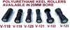 KEEL ROLLER-POLYURETHANE ROLLERS WITH 3-HOLE BRACKET & 19MM S/STEEL SHAFT.