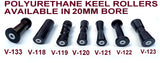 KEEL ROLLER POLYURETHANE WITH 20MM BORE.