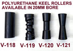 KEEL ROLLER- 200MM + 'C' BRACKET+ 2 X FULL COVER END CAPS +19MM HEX BOLT