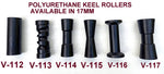 KEEL ROLLER POLYURATHANE + 3 HOLE BRACKET+ END CAPS +16MM SHAFT FOR BOAT TRAILER