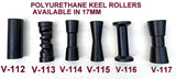 KEEL ROLLERS- 190MM TO 205MM POLYURETHANE ROLLER WITH 16MM SHAFT.