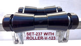 KEEL POLYURATHANE ROLLERS 200MM LONG + 3 HOLE BRACKET + END CAPS WITH19MM SHAFT