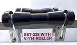 200MM KEEL POLYURATHANE ROLLERS+ 3 HOLE BRACKET + END CAPS WITH16MM SHAFT