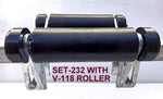 KEEL POLYURATHANE ROLLERS 200MM LONG + 3 HOLE BRACKET + END CAPS WITH19MM SHAFT