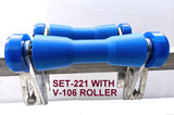 BOAT ROLLER POLYETHYLENE + 3 HOLE BRACKET + END CAPS WITH19MM SHAFT