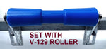 KEEL ROLLERS-300MM POLYURETHANE KEEL ROLLER WITH 3-HOLE BRACKET + 19MM SHAFT.