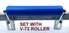 KEEL ROLLERS-300MM POLYURETHANE KEEL ROLLER WITH 3-HOLE BRACKET + 19MM SHAFT.