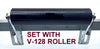 KEEL ROLLERS-300MM POLYURETHANE KEEL ROLLER WITH 3-HOLE BRACKET + 19MM SHAFT.