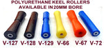 KEEL ROLLERS-300MM POLYURETHANE KEEL ROLLER WITH 3-HOLE BRACKET + 19MM SHAFT.