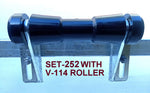 KEEL ROLLER POLYURATHANE + 3 HOLE BRACKET+ END CAPS +16MM SHAFT FOR BOAT TRAILER