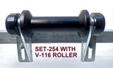 KEEL ROLLER POLYURATHANE + 3 HOLE BRACKET+ END CAPS +16MM SHAFT FOR BOAT TRAILER