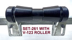 KEEL ROLLER POLYURATHANE + 3 HOLE BRACKET+ END CAPS +19MM SHAFT FOR BOAT TRAILER