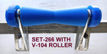 KEEL ROLLER POLYETHYLENE + 3 HOLE BRACKET+ END CAPS +19MM SHAFT FOR BOAT TRAILER