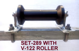 KEEL ROLLER-200MM POLYURETHANE ROLLER WITH 'T' BRACKET & 19MM S/STEEL SHAFTT