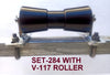 200MM POLYURETHANE ROLLER WITH 'T' BRACKET & 16MM SHAFT.