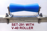 KEEL ROLLER- 200MM POLYETHYLENE ROLLERS WITH 'T' BRACKET & 16MM S/STEEL SHAFT