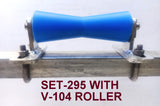 KEEL ROLLER- 200MM POLYETHYLENE ROLLERS WITH 'T' BRACKET TO SUIT 19MM SHAFT