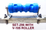 KEEL ROLLER- 200MM POLYETHYLENE ROLLERS WITH 'T' BRACKET TO SUIT 19MM SHAFT